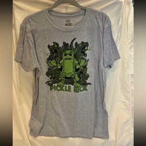 Pop Pickle Rick Graphic Tee - Gray and Green